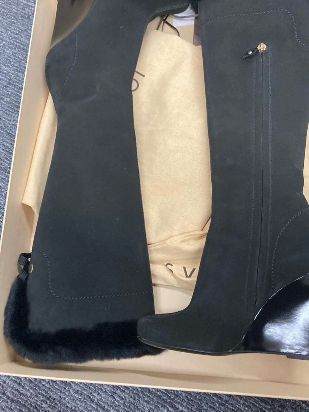 Elegant Louis Vuitton over-the-knee boots